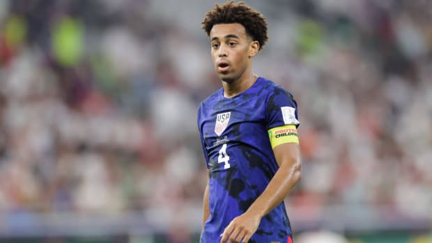 Tyler Adams playing for the U.S.